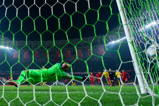 Andreas Granqvist of Sweden scores 0-1