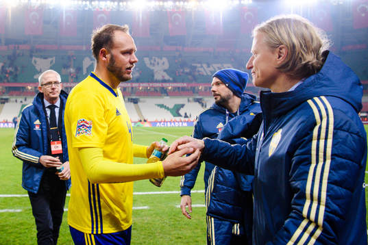 Andreas Granqvist and team manager Stefan Pettersson of