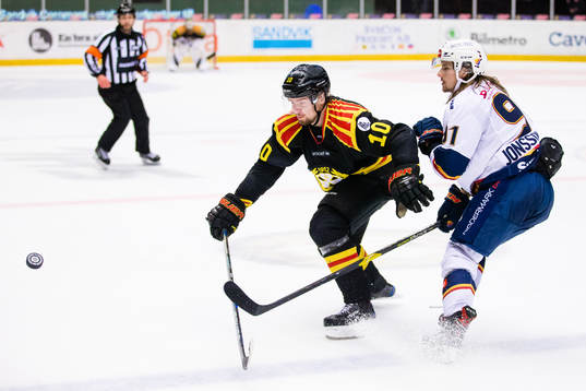 Brynäs Marcus Ersson och Djurgårdens Axel Jonsson Fjällby