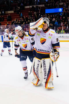 Djurgårdens målvakt Adam Reideborn och Axel Jonsson