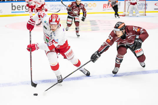 Timrås Anton Wedin och Malmö Redhawks Christoffer Forsberg