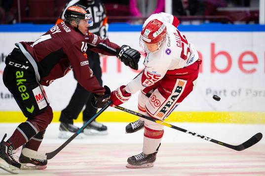 Malmö Redhawks Carl-Johan Lerby och Timrås Vilmos Gallo