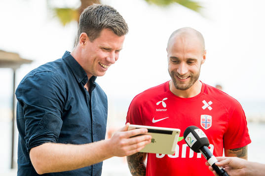 Jesper Mathisen, TV 2 journalist, and Tore Reginiussen of