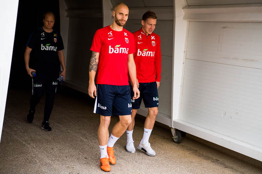 Tore Reginiussen and Stefan Johansen of Norway