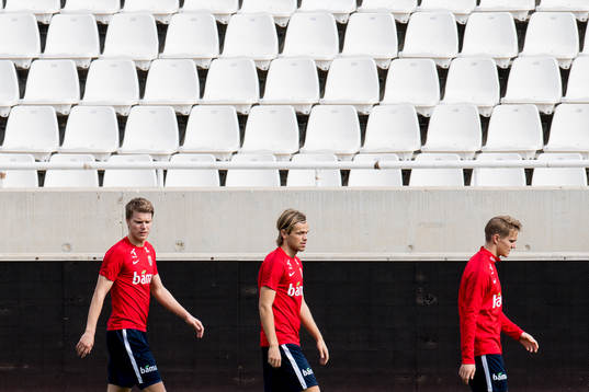 Sigurd Rosted, Iver Fossum and Martin Ødegaard of Norway