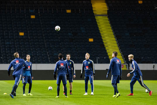 General view of team Sweden's training session