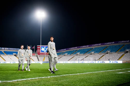Tarik Elyounoussi and Bjørn Maars Johnsen of Norway