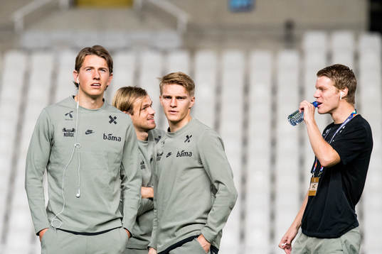 Sander Berge, Iver Fossum, Martin Ødegaard and Sigurd