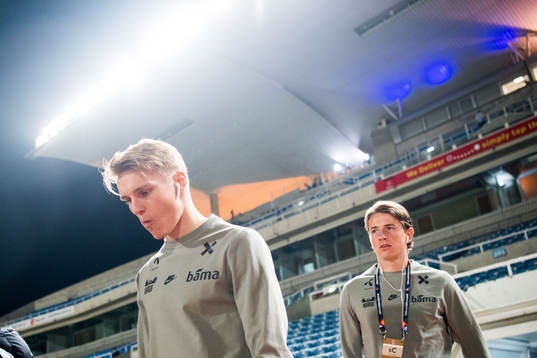 Martin Ødegaard and Sander Berge of Norway