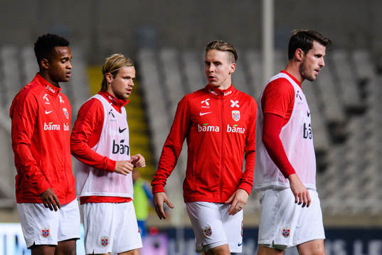 Ola Kamara, Iver Fossum and Stefan Johansen of Norway