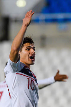 Tarik Elyounoussi of Norway reacts