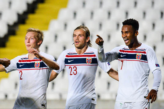 Birger Meling, Iver Fossum and Ola Kamara of Norway