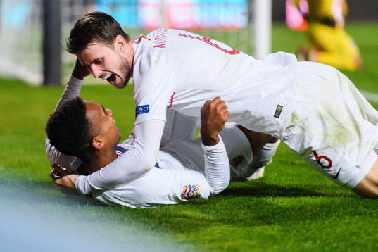 Ola Kamara and Håvard Nordtveit of Norway celebrates