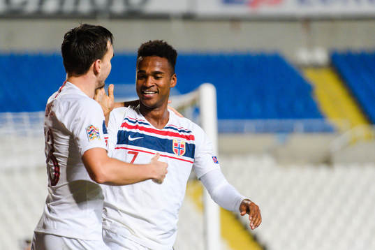 Ole Kristian Selnæs and Ola Kamara of Norway celebrates