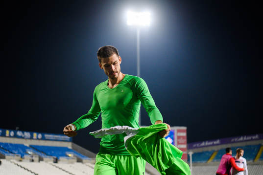 Goalkeeper Rune Almenning Jarstein of Norway celebrates