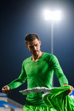 Goalkeeper Rune Almenning Jarstein of Norway celebrates
