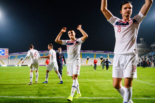Mohamed Elyounoussi of Norway celebrates