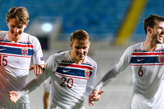 Sander Berge,  Martin Ødegaard and Håvard Nordtveit of