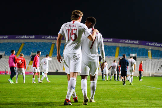 Sander Berge and Ola Kamara of Norway celebrates