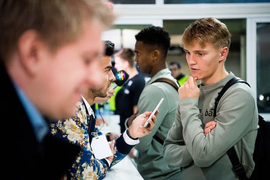 Ola Kamara and Martin Ødegaard of Norway