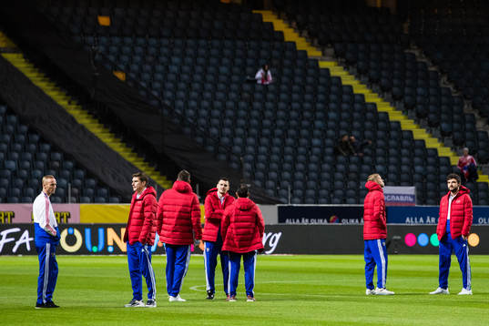 The players of Russia prior the Nations League football