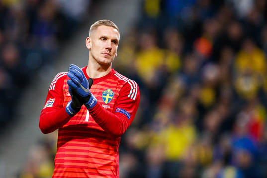 Goalkeeper Robin Olsen of Sweden