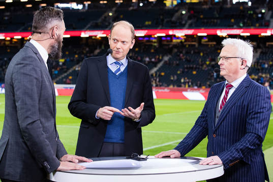 Olof Lundh, Lasse Granqvist and Hasse Backe of Cmore a head