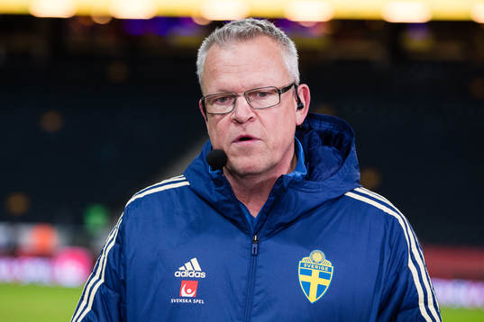Head coach Janne Andersson of Sweden in the Cmore studio