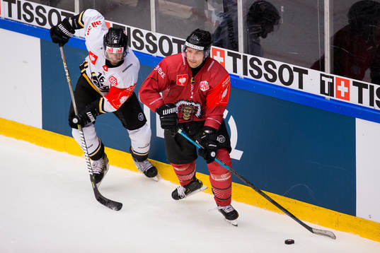 Taylor Chorney of Lugano and Pathrik Westerholm of Frölunda