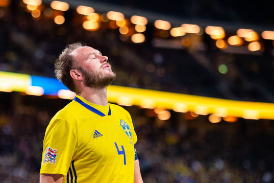 Andreas Granqvist of Sweden looks dejected