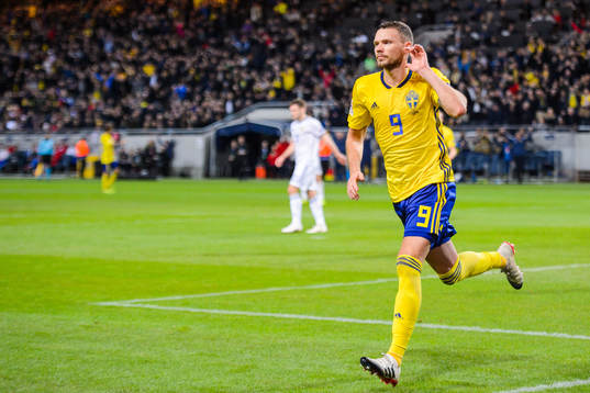 Marcus Berg of Sweden celebrates
