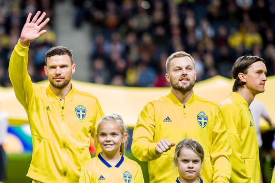 Marcus Berg, Sebastian Larsson Kristoffer Olsson of Sweden
