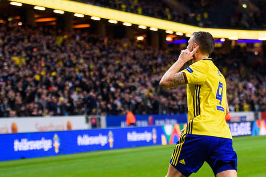 Marcus Berg of Sweden celebrates