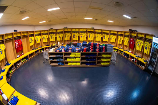 General view of team Sweden's dressing room prior to the