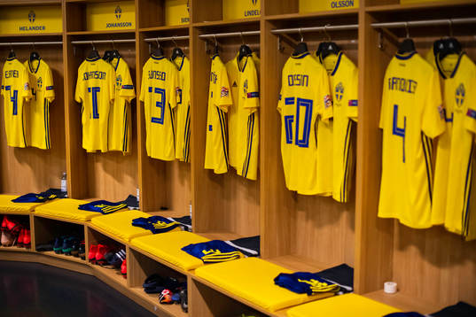 The jerseys of Filip Helander, Jakob Johansson, Gustav