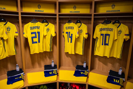 The jerseys of Jimmy Durmaz, Filip Helander and Jakob