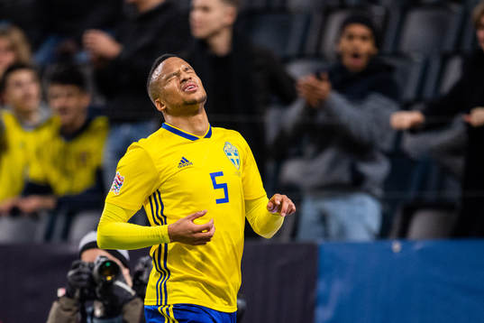 Martin Olsson of Sweden looks dejected