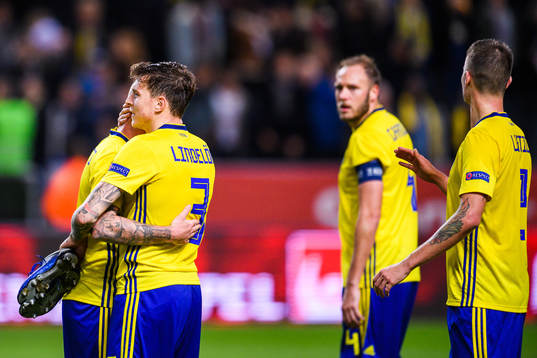 John Guidetti and Victor Nilsson Lindelöf of Sweden