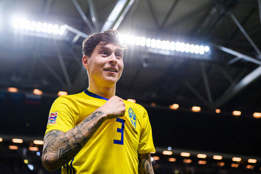 Victor Nilsson Lindelöf of Sweden celebrates