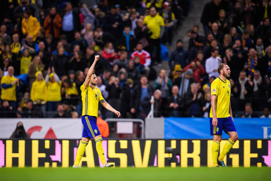 Marcus Berg of Sweden celebrates
