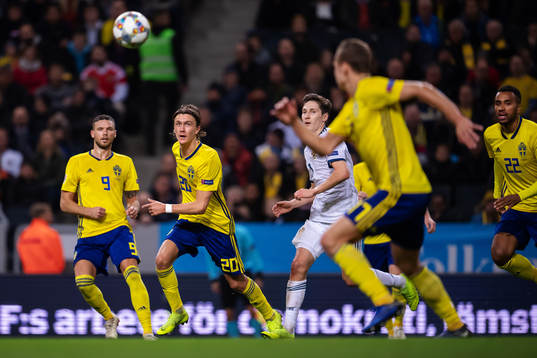 Marcus Berg, Kristoffer Olsson and Isaac Kiese Thelin of