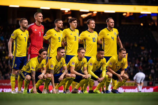The starting eleven of team Sweden