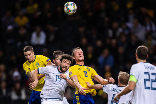 Mikael Lustig and Jakob Johansson of Sweden challenges