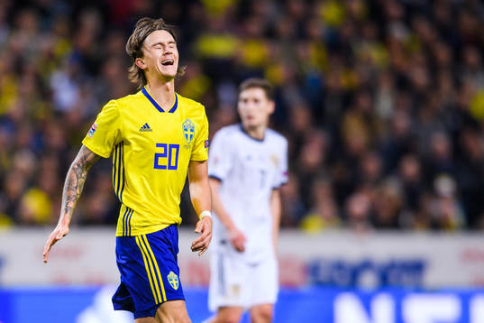 Kristoffer Olsson of Sweden looks dejected