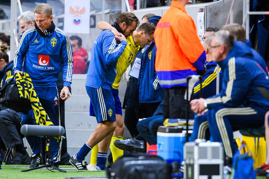 Viktor Claesson of Sweden leaves the pitch