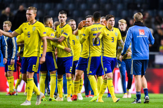 Victor Nilsson Lindelöf of Sweden celebrates