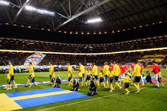 The players makes their entrance prior to the Nations