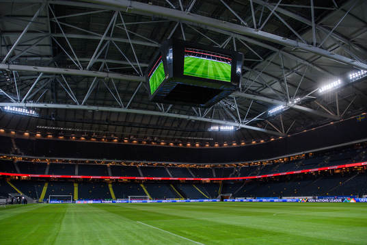 Closed roof over the pitch