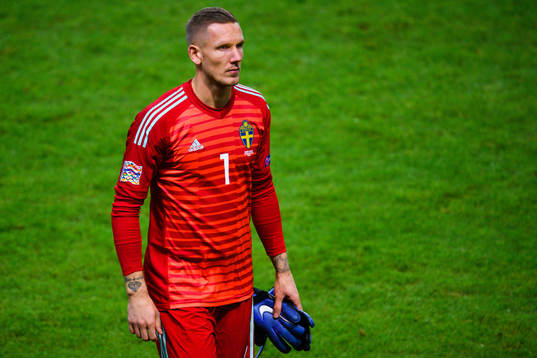 goalkeeper Robin Olsen of Sweden