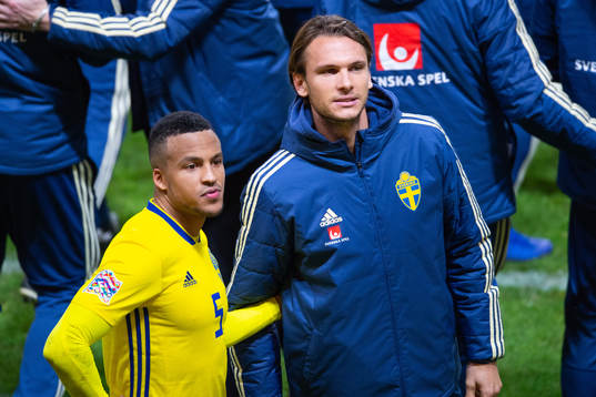 Albin Ekdal and Martin Olsson of Sweden
